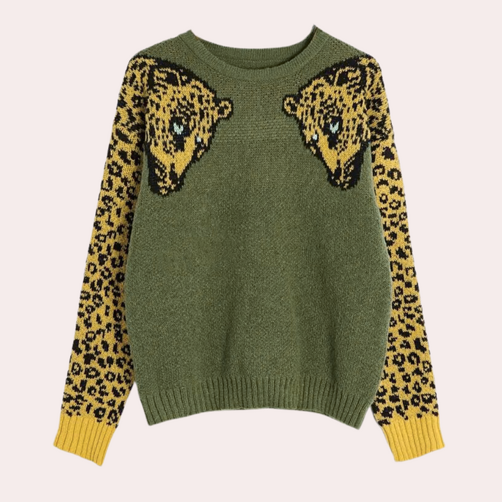 Stilla | Moderne Leopard Mønster Sweater til Damer