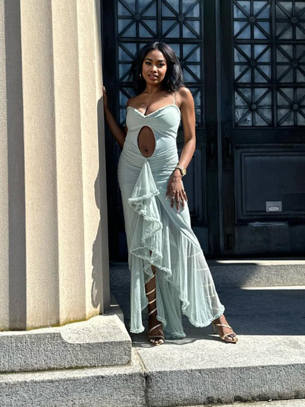 Stilla | Chiffon Volan Læg Splits Underkjole Kuffert Cocktail Tage Billeder Maxi Kjoler Elegante Premaman