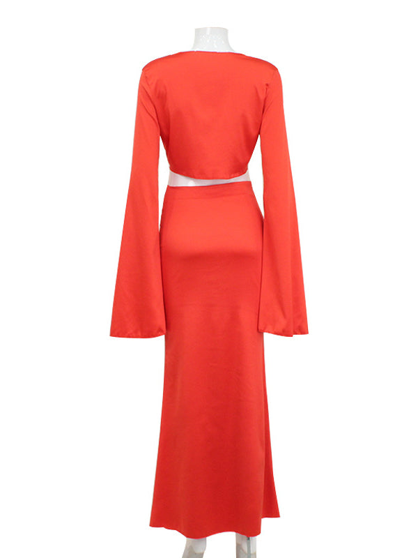 Stilla | Orange 2 Mode Strand Ferie Fisk Hale Maxi Maternity Kjoler