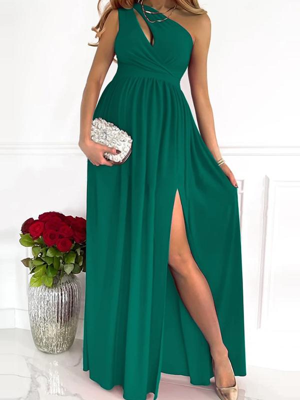 Stilla | En Skulder Side Slids Høj Talje Cocktail Elegante Maternity Kjoler