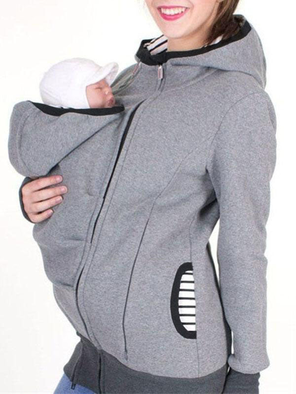 Stilla | Transportjakke Indsæt Til Barn Premaman Jakke in Fleece Med Hætte in Kænguru Til Barn