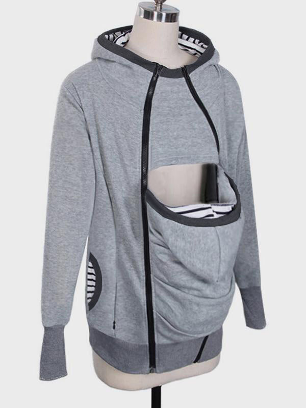 Stilla | Transportjakke Indsæt Til Barn Premaman Jakke in Fleece Med Hætte in Kænguru Til Barn