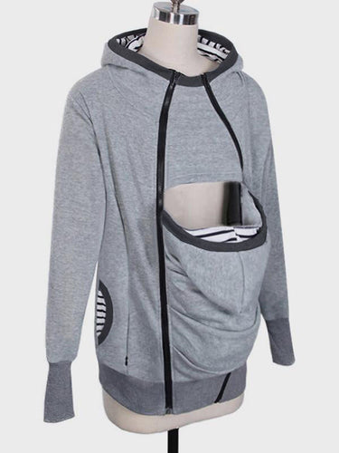 Stilla | Transportjakke Indsæt Til Barn Premaman Jakke in Fleece Med Hætte in Kænguru Til Barn