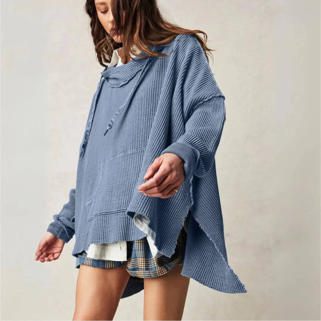 Stilla | Overdimensioneret Vaffelstrik-Hoodie