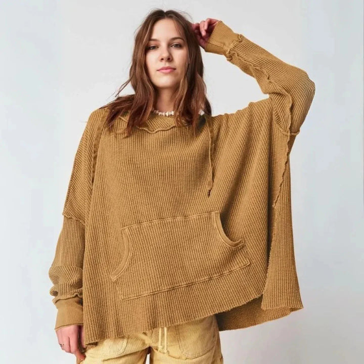 Stilla | Overdimensioneret Vaffelstrik-Hoodie