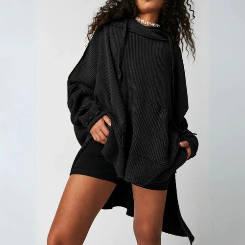 Stilla | Overdimensioneret Vaffelstrik-Hoodie