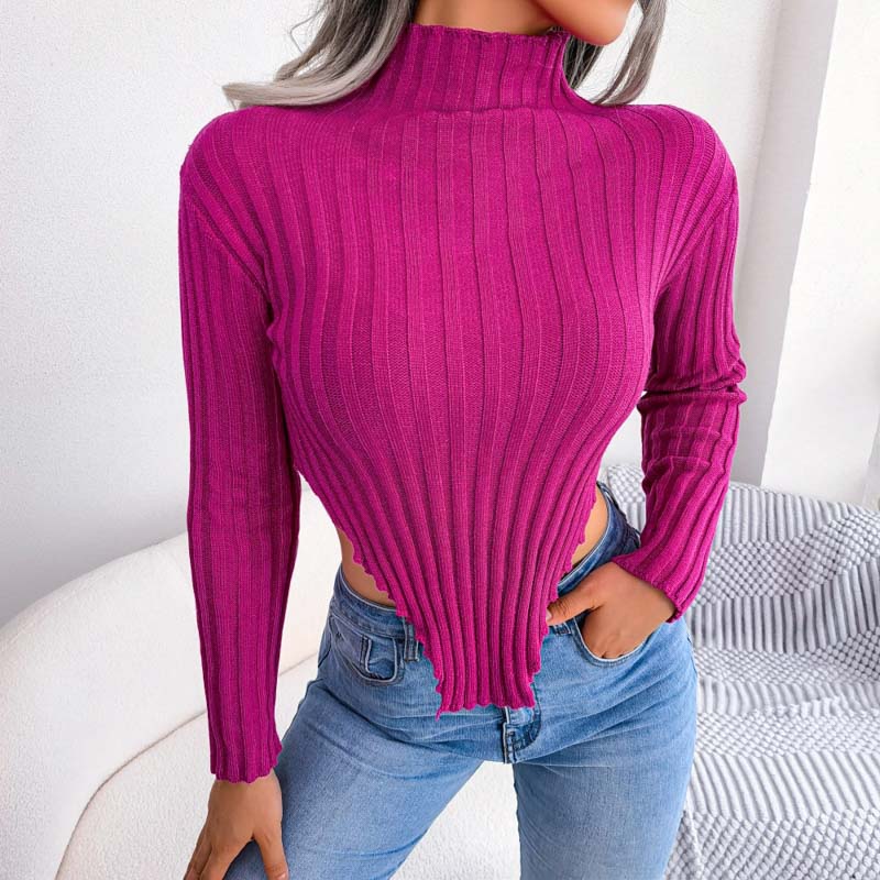 Stilla | Asymmetrisk Sweater Med Lange Ærmer Og Høj Krave