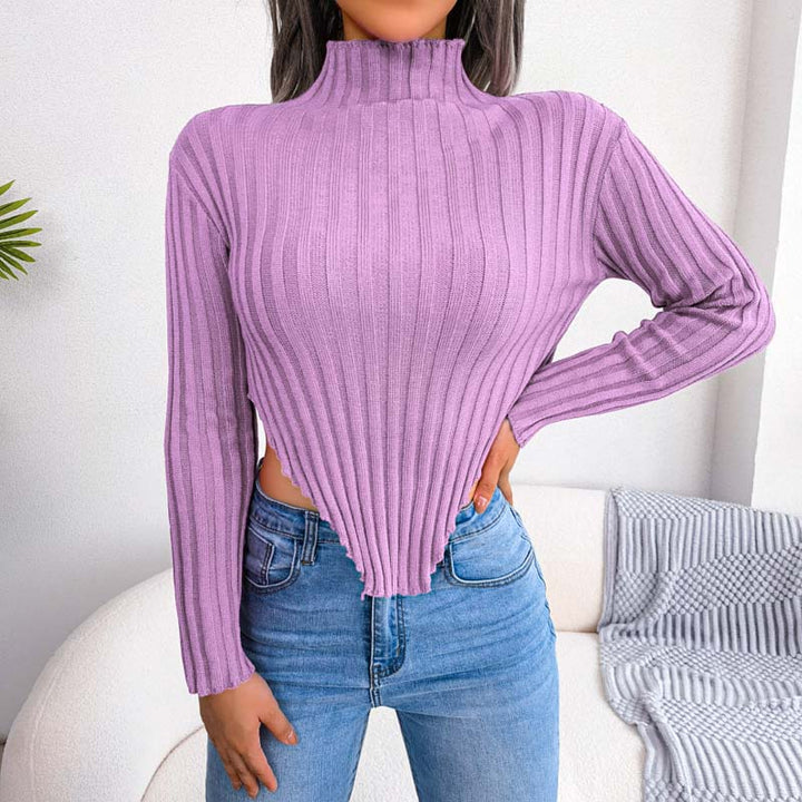 Stilla | Asymmetrisk Sweater Med Lange Ærmer Og Høj Krave
