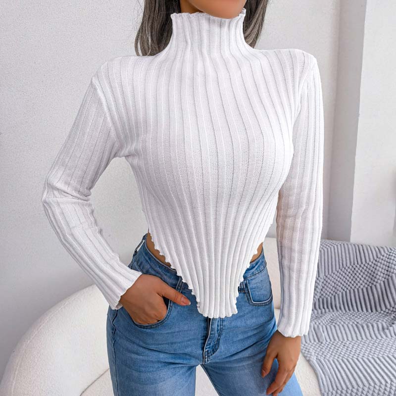 Stilla | Asymmetrisk Sweater Med Lange Ærmer Og Høj Krave