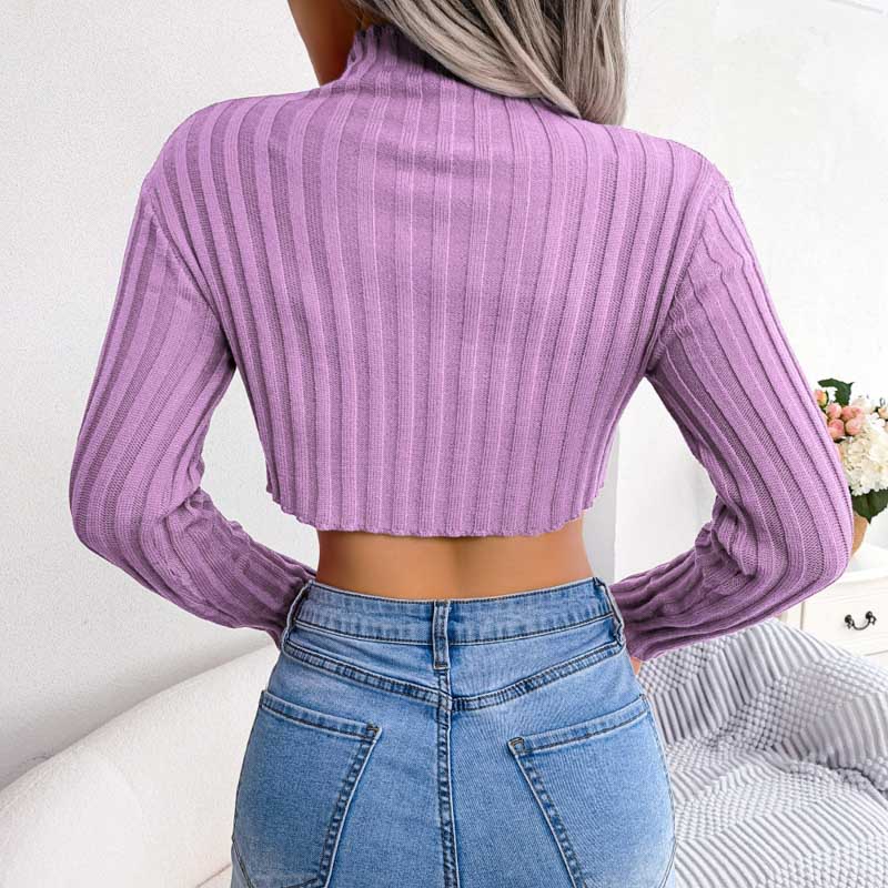 Stilla | Asymmetrisk Sweater Med Lange Ærmer Og Høj Krave