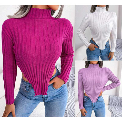 Stilla | Asymmetrisk Sweater Med Lange Ærmer Og Høj Krave