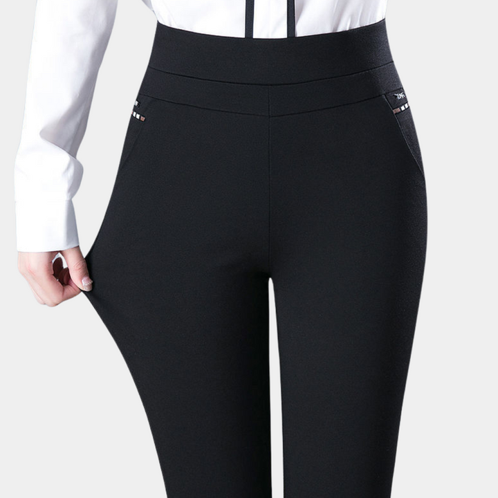 Stilla | Slim Fit Høj Talje Stretchstof Ankellang Elegant Stil