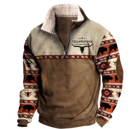 Stilla | Vintage fleece trøje med lynlås