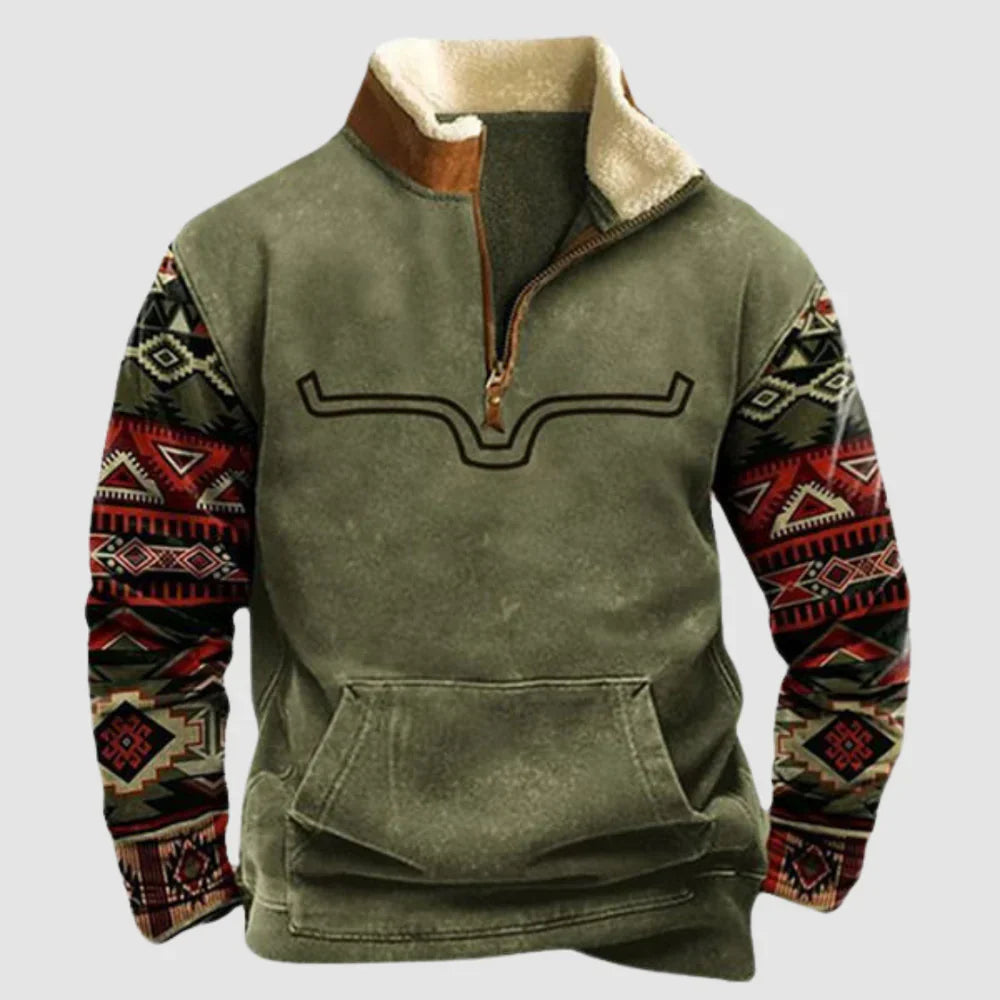 Stilla | Vintage fleece trøje med lynlås