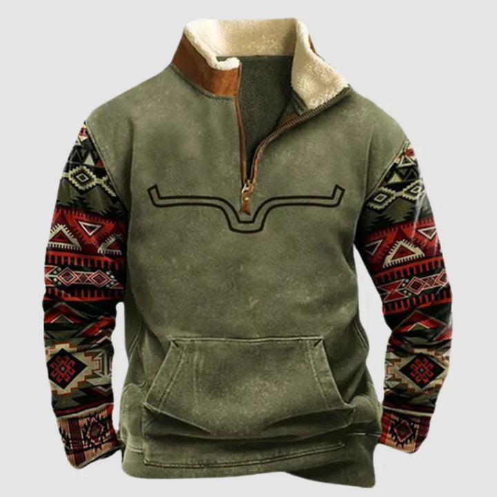 Stilla | Vintage fleece trøje med lynlås