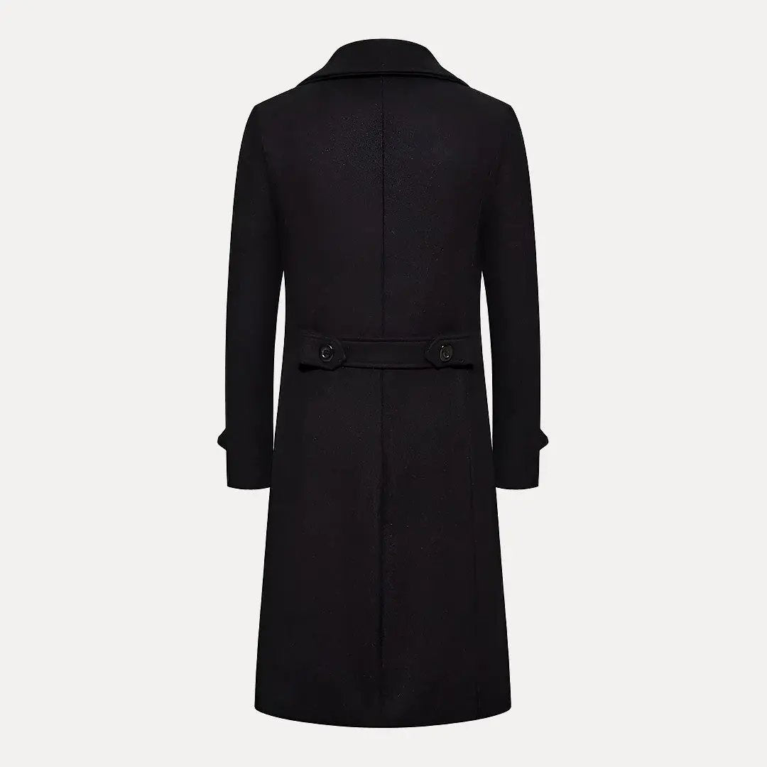 Stilla | Dobbeltradet Knap Uld Trenchcoat