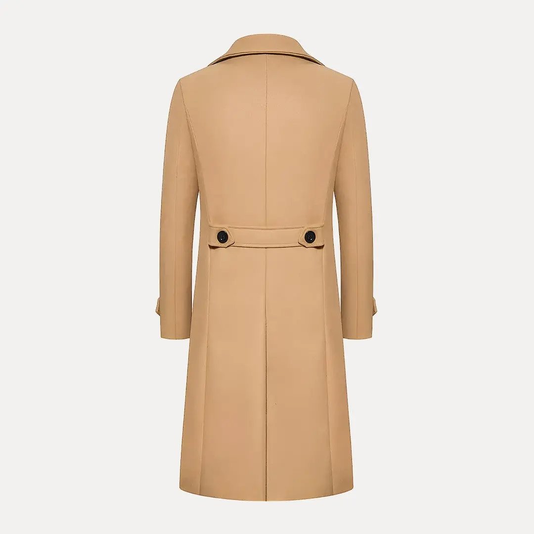 Stilla | Dobbeltradet Knap Uld Trenchcoat