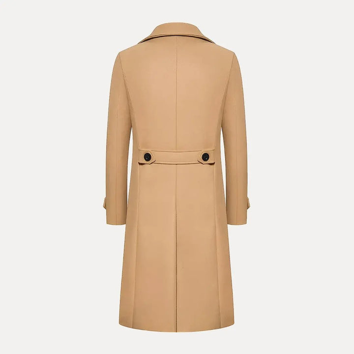 Stilla | Dobbeltradet Knap Uld Trenchcoat