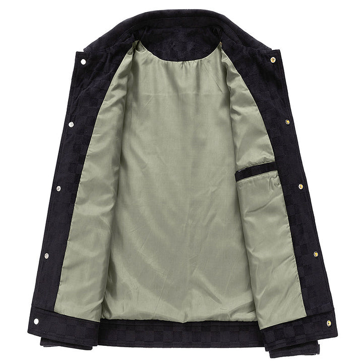 Stilla | Faux Suede Rutet Jakke med Trykknaplukning