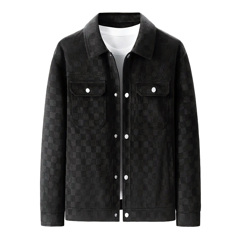 Stilla | Faux-Suede-Jakke med Ternet Mønster