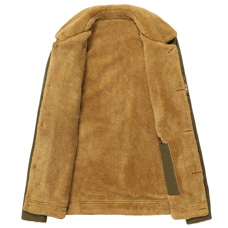 Stilla | Sherpa-Foer Bomuldsjakke med Knaplukning