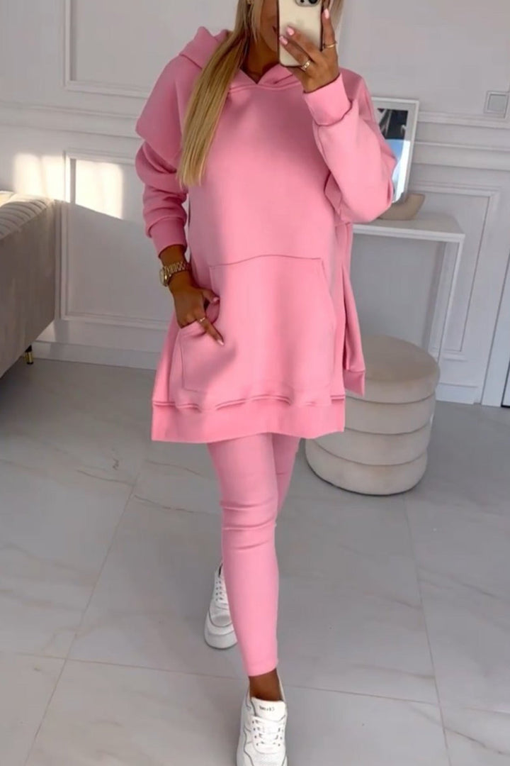 Stilla | Hoodie Leggings med Slids Mellem Lang