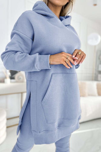 Stilla | Hoodie Leggings med Slids Mellem Lang