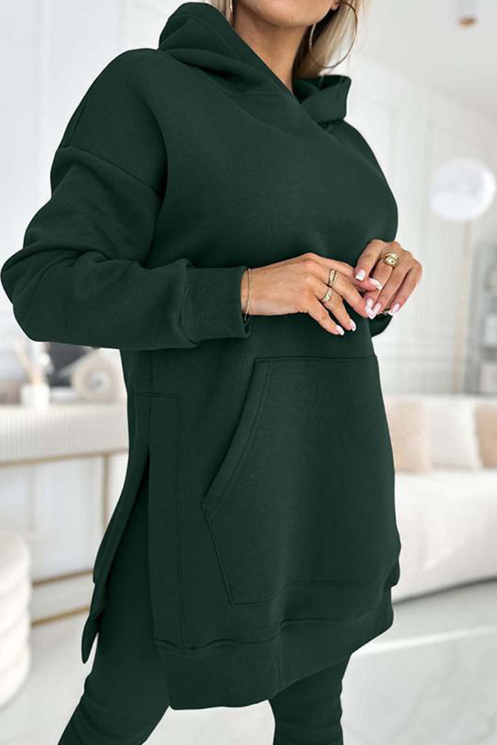 Stilla | Hoodie Leggings med Slids Mellem Lang