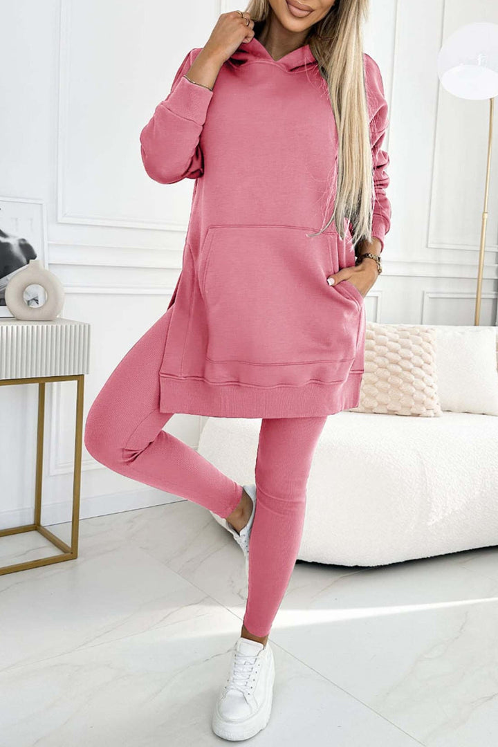 Stilla | Hoodie Leggings med Slids Mellem Lang