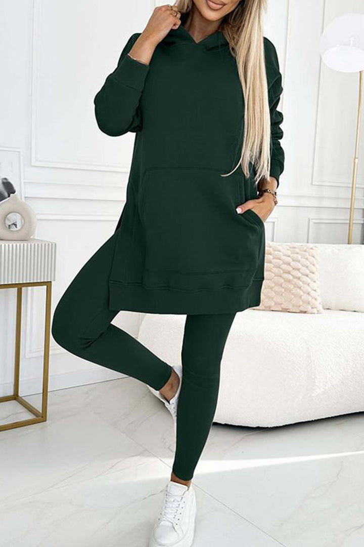 Stilla | Hoodie Leggings med Slids Mellem Lang