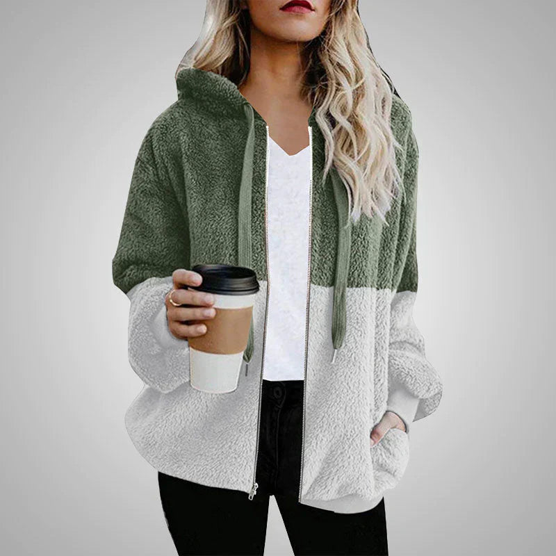 Stilla | Varmer Teddy-hoodie-strikjakke til kvinder
