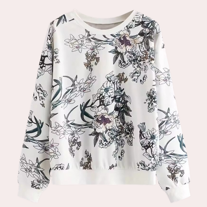 Stilla | Klassisk Blomstret Striktrøje til Kvinder