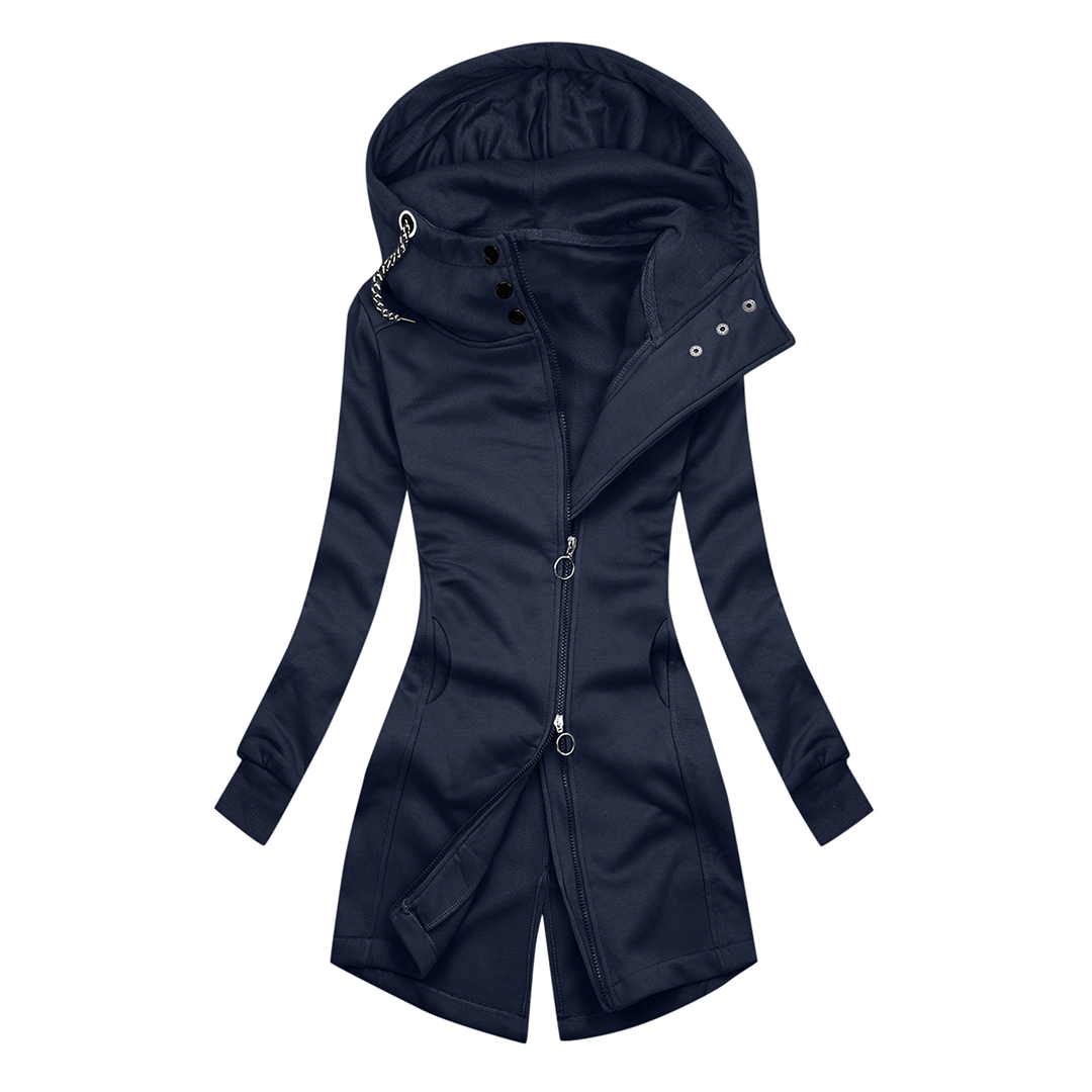 Stilla | afslappet Slim-Fit Hoodie Rullekravejakke