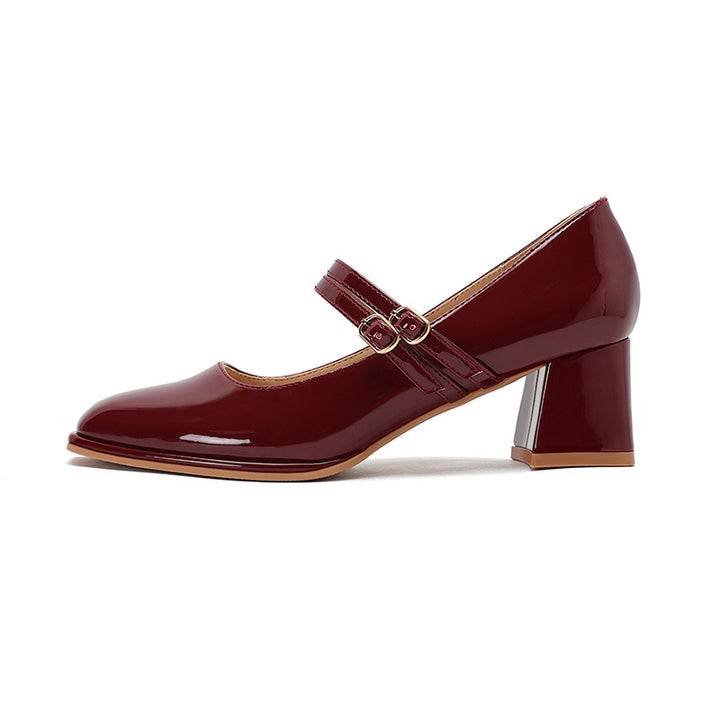 Femme Elegante Chunky Heel Mary Jane Pumps Stilla