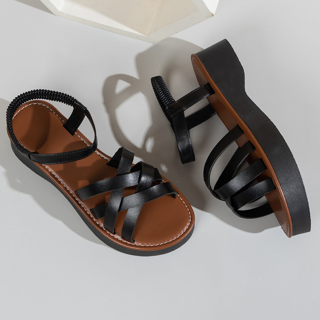 Dame mode plateau-sandaler med justerbare remme Stilla