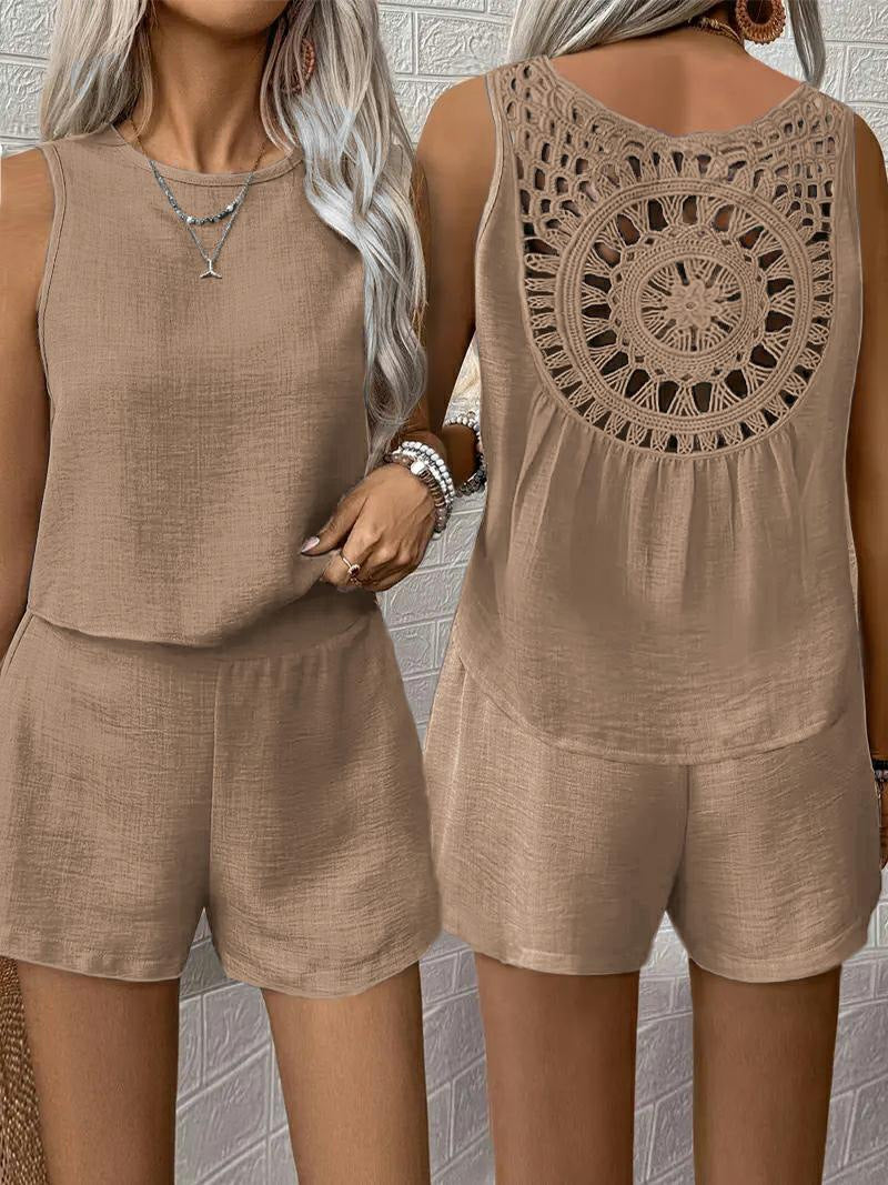 Damer Hæklet ryg Casual Jumpsuit Stilla