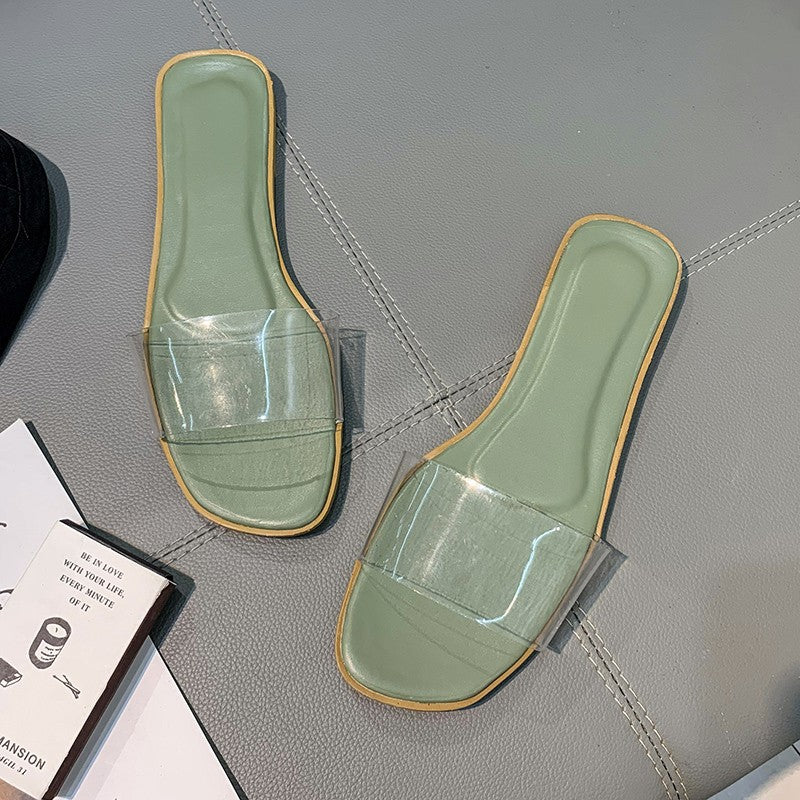 Dame Mules med gennemsigtig remførsel og ergonomisk sål Stilla