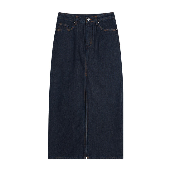 Dame Denim Maxiskørt med elegant snit og praktiske lommer Stilla