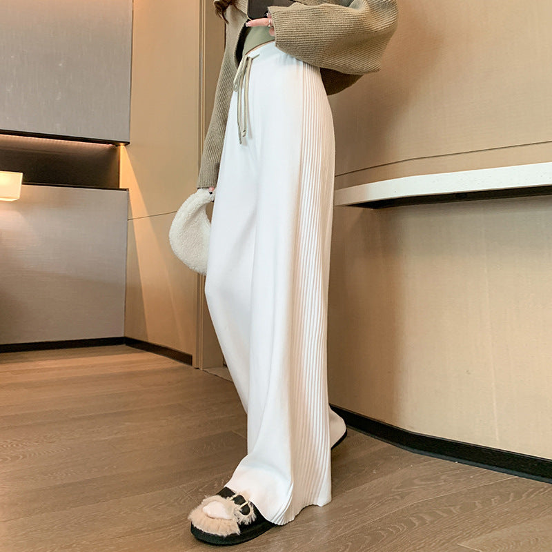 Kvinders Plisserede Casual Bukser med Elastisk Talje og Sidelommer Stilla