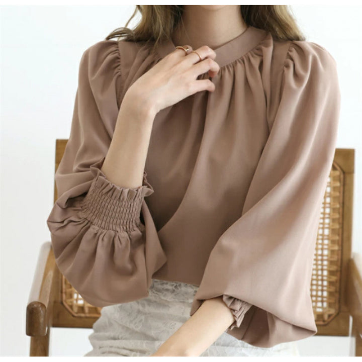 Elegant Bluse med Puffærmer til Damer Stilla