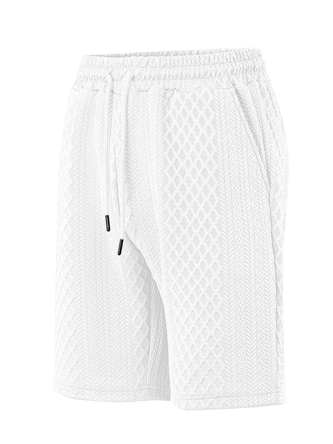 Herren nan strukturerede lounge shorts med elastisk bånd, snøre og sidelommer Skovae