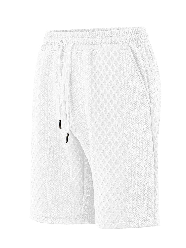 Herren nan strukturerede lounge shorts med elastisk bånd, snøre og sidelommer Skovae