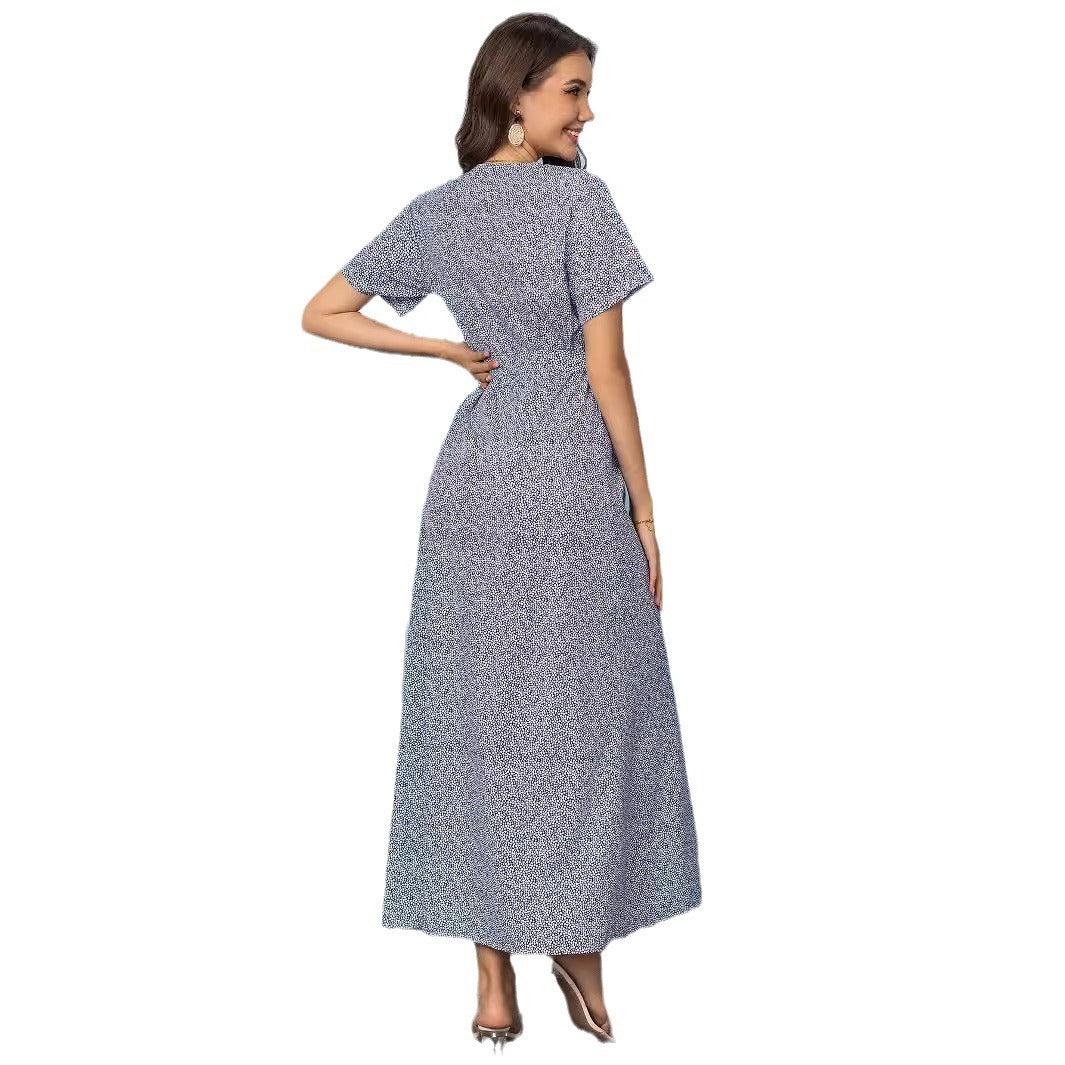 Dame Floral Print Maxi Wrap Kjole Stilla