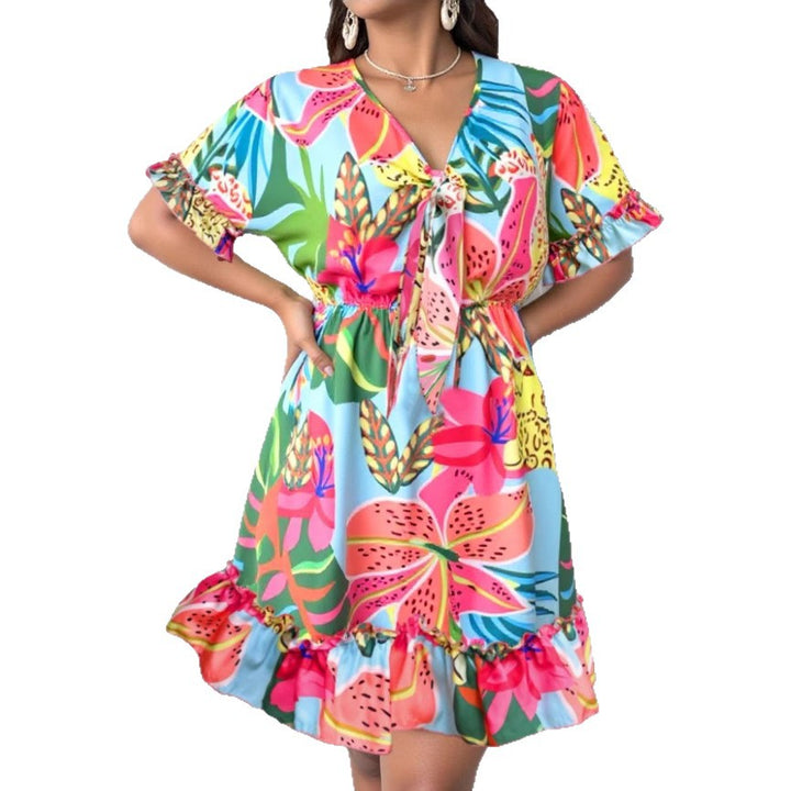 Dame sommerkjole med blomstret design Stilla
