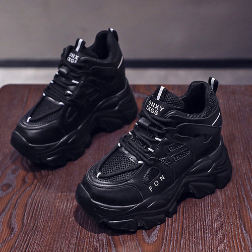 Dame Chunky Sneakers med åndbart mesh-overmateriale og skridsikker sål Stilla
