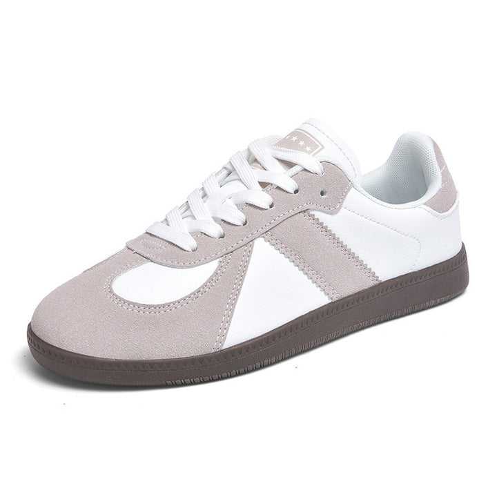 Unisex nan urbaner Tennis-Sneaker med velourslæder-overlays, polstret hælkant og vulkaniseret gummisål Skovae