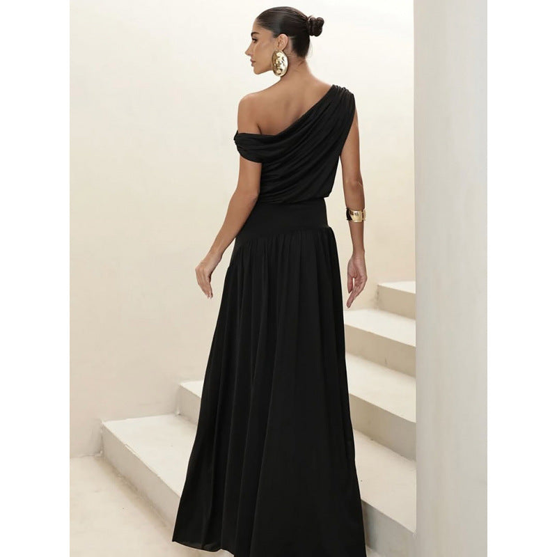 Damer Elegant Maxikjole med Drapering-Detaljer Skovae