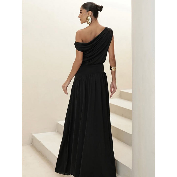 Damer Elegant Maxikjole med Drapering-Detaljer Skovae