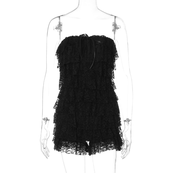 Dame ruffle shorts med legende design og bindebælte Stilla