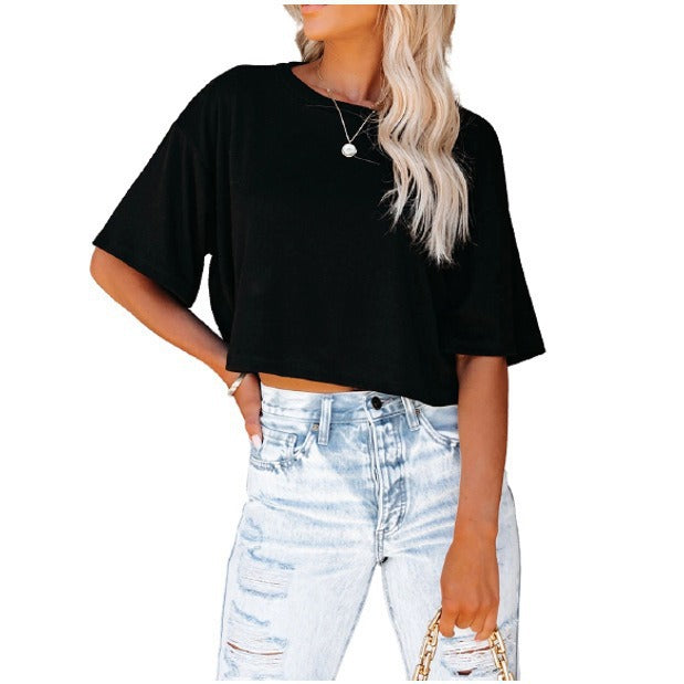 Dame afslappet Crop-Top lavet af kvalitetsbomuld Stilla